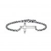 Sterling Silver Classic Bracelet with Cross Charm - Image 8