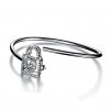Sterling Silver Heart Lock Bangle with Mobile Stone - Image 8