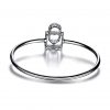 Sterling Silver Heart Lock Bangle with Mobile Stone - Image 7