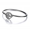 Sterling Silver Bangle with Mobile Stone (4.5 mm), Roman Numbers Shape - Image 2