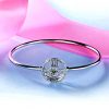 Sterling Silver Bangle with Mobile Stone (4.5 mm), Roman Numbers Shape - Image 4