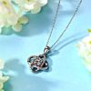 Sterling Silver Flower Pendant Necklace with 1 Carat Moissanite Gemstone - Image 4