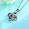 Sterling Silver Flower Pendant Necklace with 1 Carat Moissanite Gemstone - Image 2