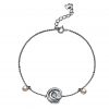 Sterling Silver Bracelet with Moissanite Mobile Gemstone and Fresh Water Pearls - Image 8