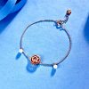 Sterling Silver Bracelet with Moissanite Mobile Gemstone and Fresh Water Pearls - Image 4