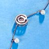 Sterling Silver Bracelet with Moissanite Mobile Gemstone and Fresh Water Pearls - Image 2